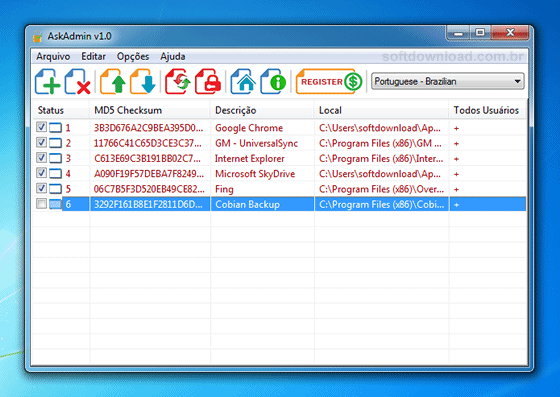 Bloqueie programas no Windows com o AskAdmin