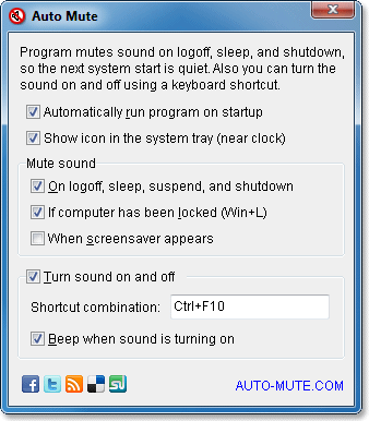Desligue o som do Windows com o Auto Mute