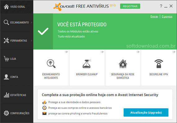 Programa de segurança gratuito - Avast Free Antivirus