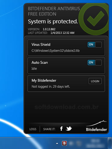 Lista de antivírus gratuitos para Windows 8 - BitDefender Free