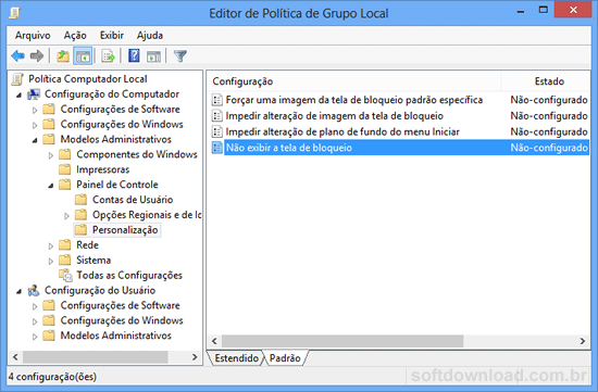 Imagem 2 Como desabilitar a tela de bloqueio do Windows 8