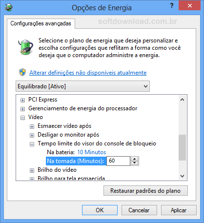 Imagem 9 Como alterar o tempo de bloqueio do Windows 8