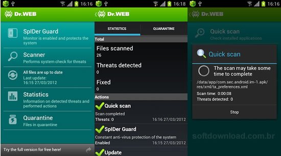 Dr. Web Antivirus Light Imagem 4 - 10 antivírus gratuitos para Android