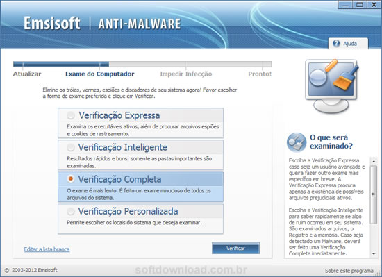 Examine e limpe seu PC com o Emsisoft Anti-Malware