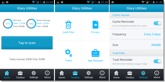 Aplicativo gratuito para limpar e otimizar o Android - Glary Utilities