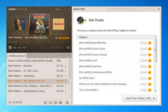 Player de música para Windows leve e compacto