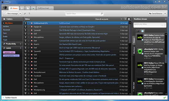 Inbox2 - Cliente de email e redes sociais para Windows