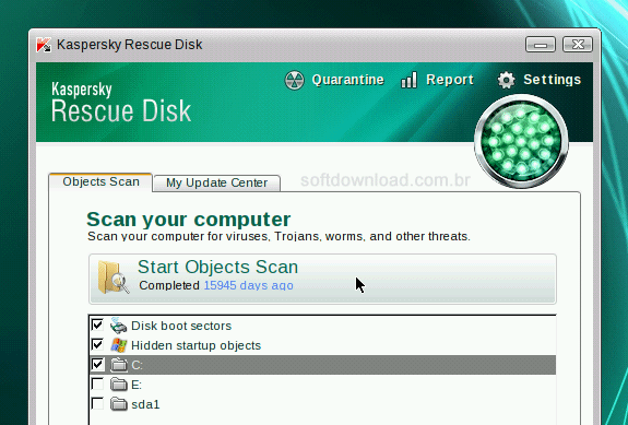 Programa gratuito para técnicos de informática - Kaspersky Rescue Disk