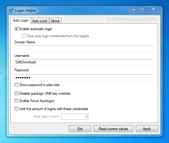 Configure o login e o bloqueio automático do Windows com o Login Helper