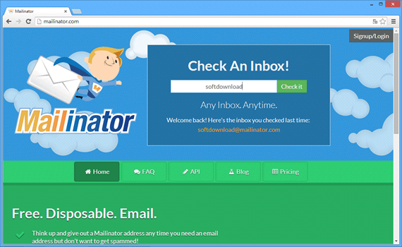 Crie um endereço de email temporário com o Mailinator