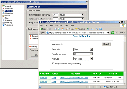Network Search Engine - Indexador e Crawler para rede local