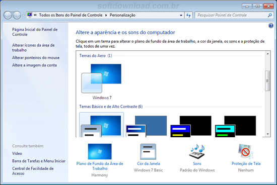 Como trocar o tema e o papel de parede no Windows 7 Starter e Home Basic