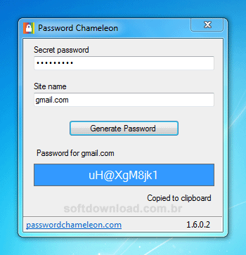 Password Chameleon - Senha única para todos os seus sites