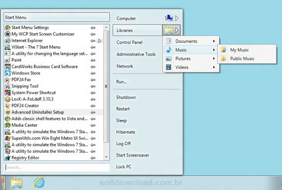Power8 Power8 - Menu Iniciar para Windows 8