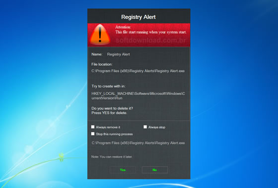Monitore a inicialização do Windows com o Registry Alert