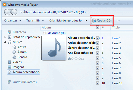 Como ripar CDs de áudio usando o Windows Media Player