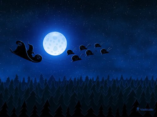 Download papel de parede Santa Flying