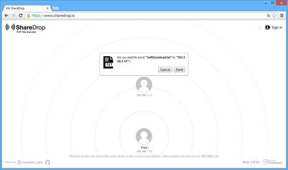 ShareDrop Transfira arquivos através da rede local com o ShareDrop