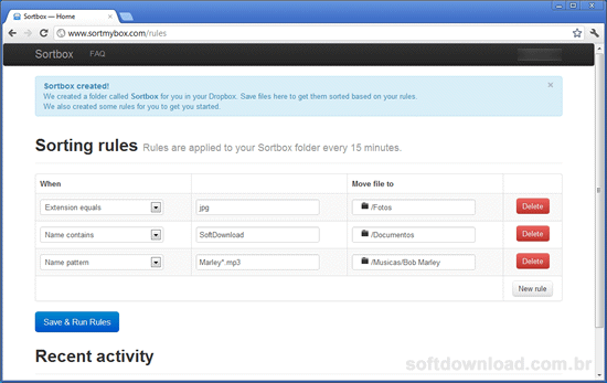 Organize automaticamente seus arquivos no Dropbox com o Sortbox