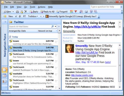 Transforme o Outlook em um cliente Twitter com o TwInbox Transforme o Outlook em um cliente Twitter com o TwInbox