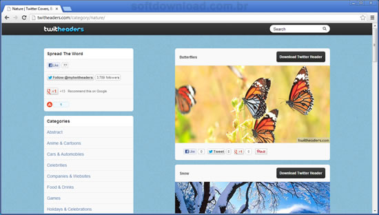 TwitHeaders - 3 sites para baixar capas para o Twitter