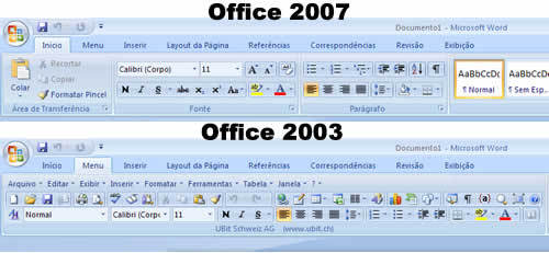 Use o Office 2007 com a interface do Office 2003