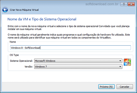 Imagem 2 - Como instalar o Windows 8 no VirtualBox