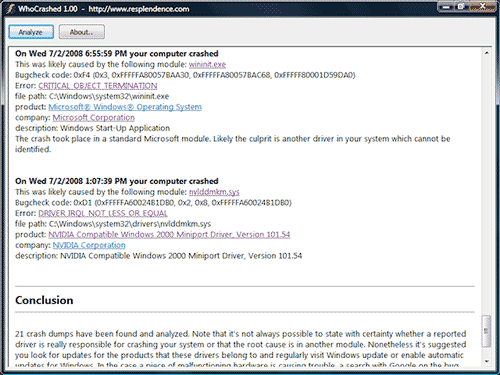 Analise a tela azul do Windows com o WhoCrashed Analise a tela azul do Windows com o WhoCrashed