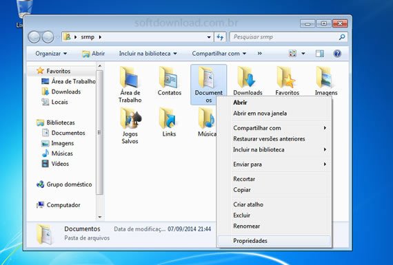 Imagem 3 - Como mover a pasta Documentos do Windows 7 e Windows 8 Como mover a pasta Documentos do Windows 7 e Windows 8 - Passo 4