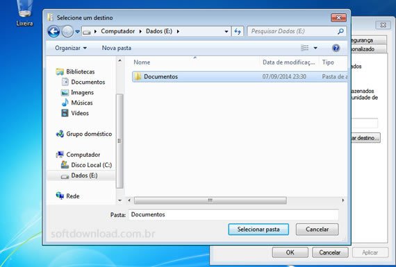 Imagem 5 - Como mover a pasta Documentos do Windows 7 e Windows 8 Como mover a pasta Documentos do Windows 7 e Windows 8 - Passo 6