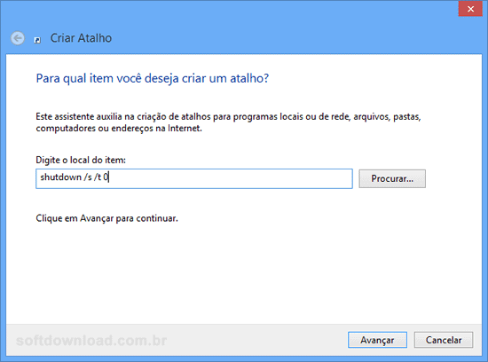 Imagem 2 - Atalhos para o Windows 8 Como criar atalhos para desligar o Windows 8 - Passo 2
