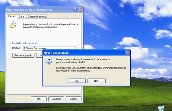 Imagem 4 - Como mover a pasta Meus Documentos do Windows XP Como mover a pasta Meus Documentos do Windows XP - Passo 4