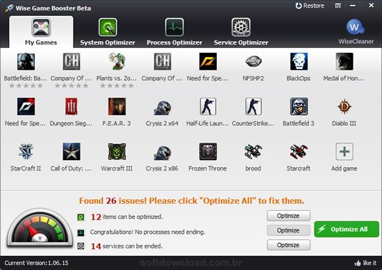 Otimize seu PC para rodar jogos com o Wise Game Booster