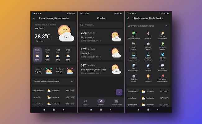 Veja a previsão do tempo no Android com o Rain