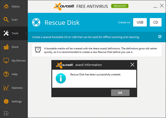 Disco de recuperação para limpar computadores infectados - Avast Rescue Disk