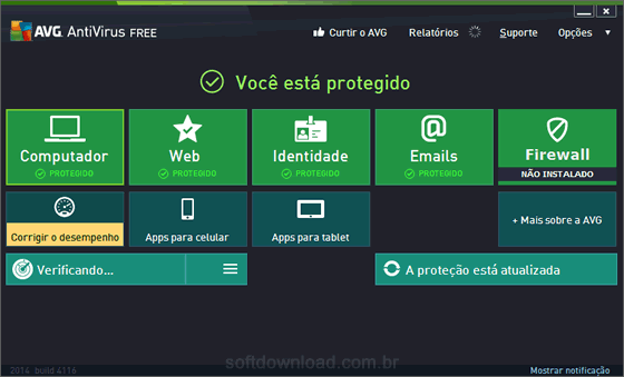 Lista de antivírus gratuitos para Windows 8 - AVG Antivírus Free