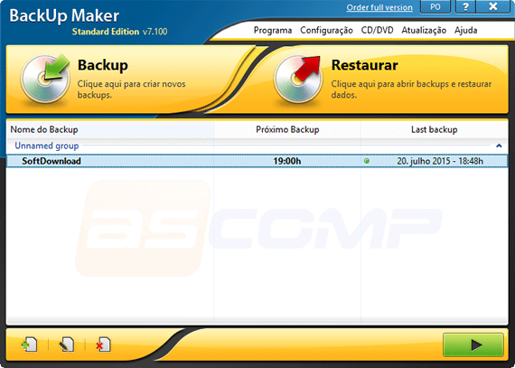 Programa de backup gratuito para Windows - Backup Maker
