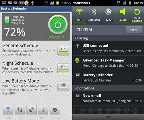 Battery Defender - 5 aplicativos para reduzir o consumo de bateria no Android