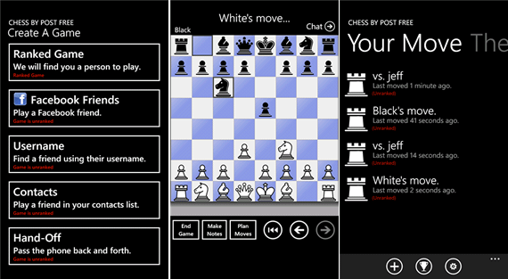 Jogue xadrez por correspondência a partir do seu smartphone