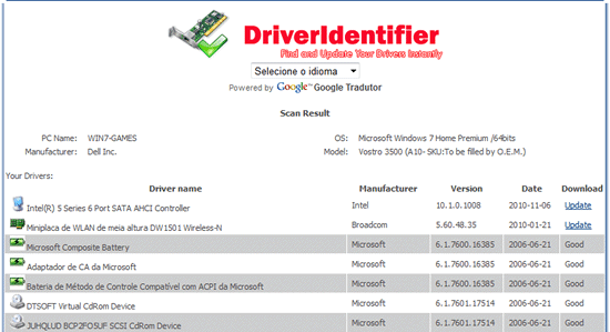 DriverIdentifier - Lista de drivers