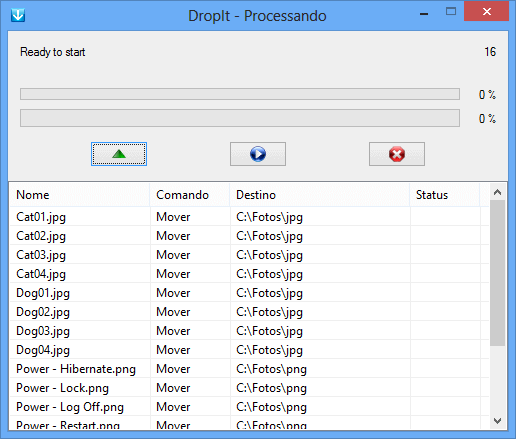 Movendo os arquivos - DropIt