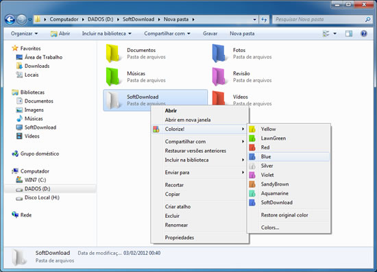 Folder Colorizer - Use diferentes cores para as pastas no Windows Explorer