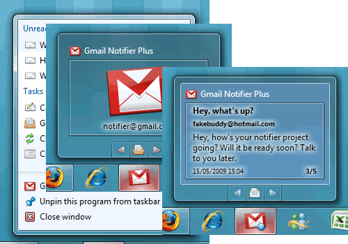 Notificador do Gmail para Windows 7