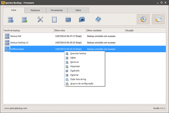 Programa de backup gratuito para Windows - Iperius Backup Free