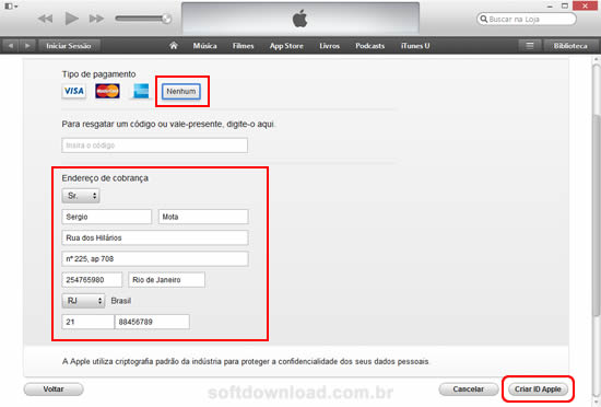 Como criar uma conta na iTunes Store sem cartão de crédito