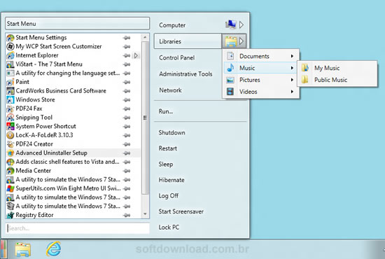 Power8 - Menu Iniciar para Windows 8