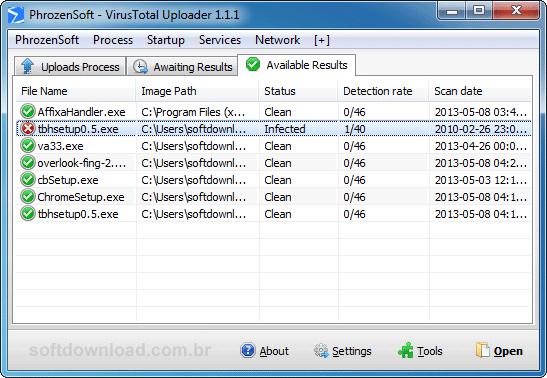 Verifique arquivos no VirusTotal com o PVTUploader
