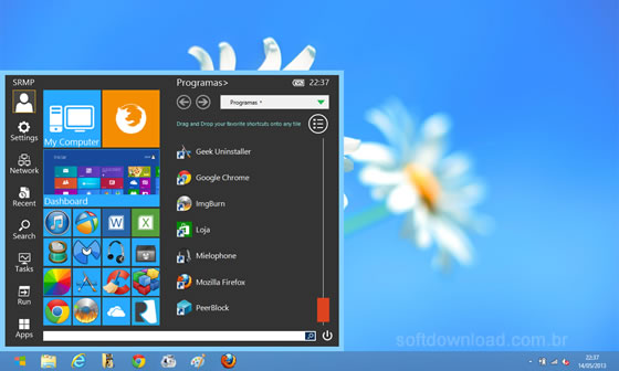 Menu Iniciar para o Windows 8