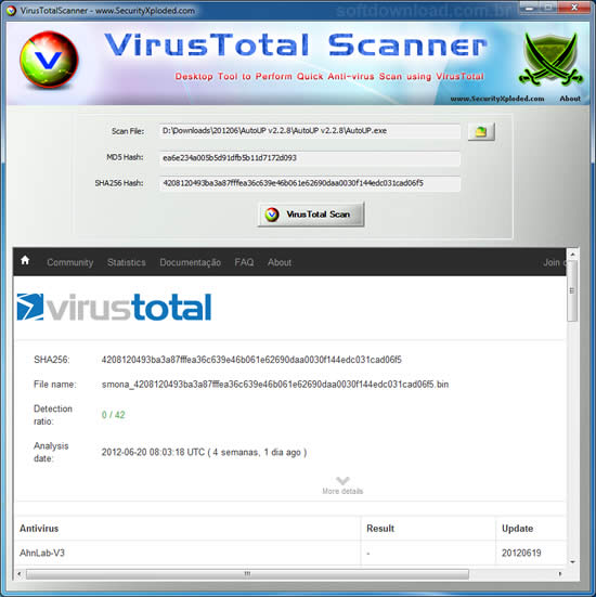 Analise arquivos suspeitos no VirusTotal direto do desktop