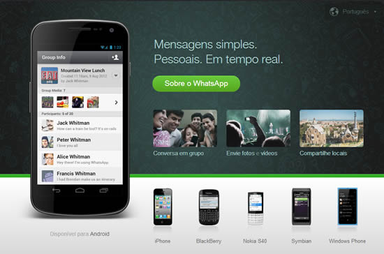 Envie mensagens de graça pelo Android